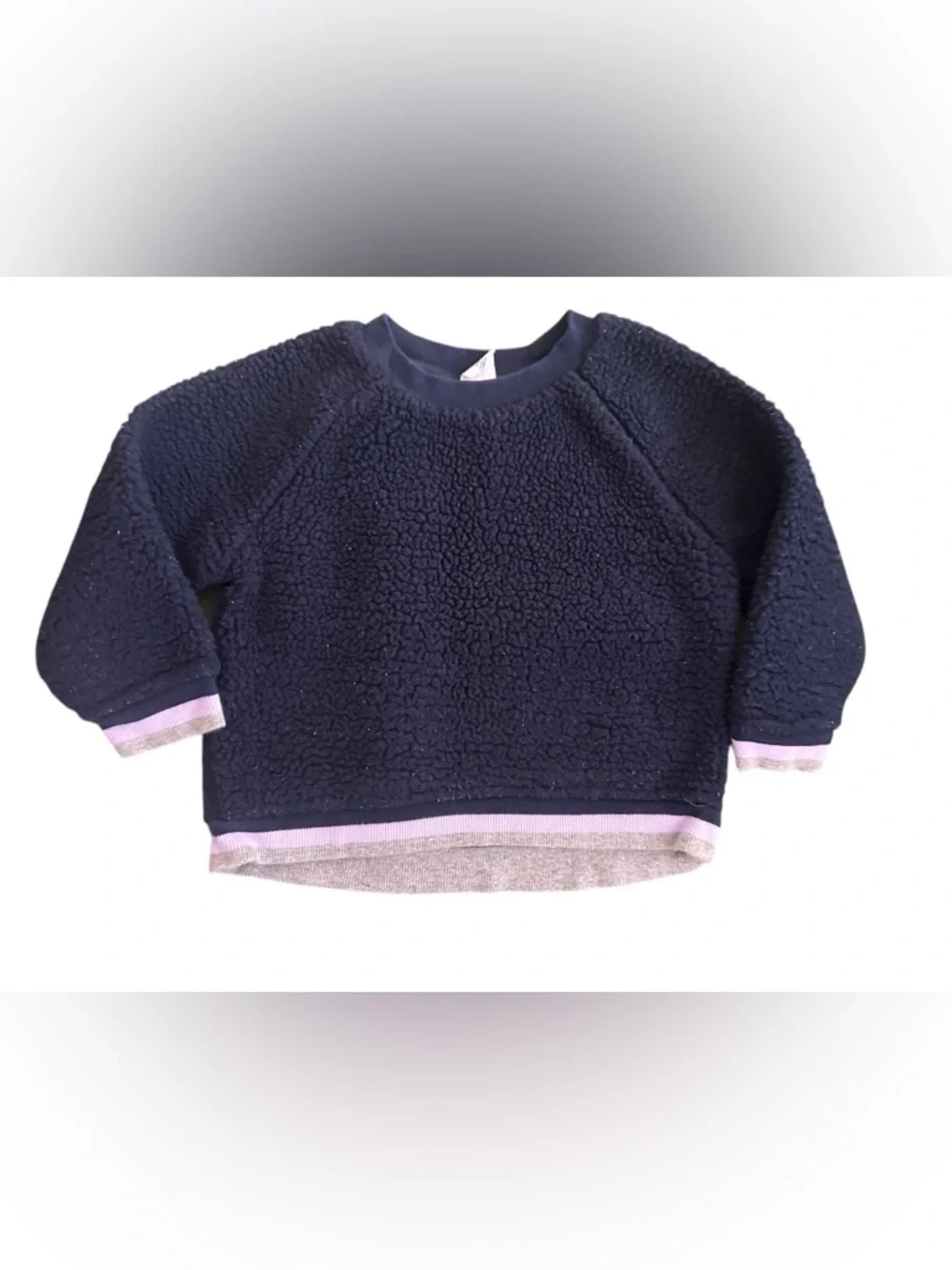 GAP Navy Crewneck Sweatshirt with Light Gray Trim 2T